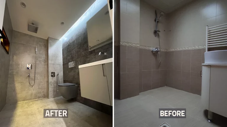 عکس قبل و بعد بازسازی حمام خانه
