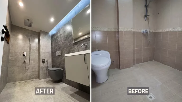 عکس قبل و بعد بازسازی توالت فرنگی و دستشویی