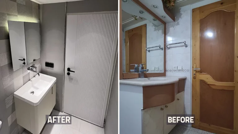 عکس قبل و بعد بازسازی دستشویی