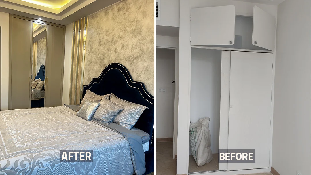 عکس قبل و بعد اتاق خواب خونه بازسازی شده