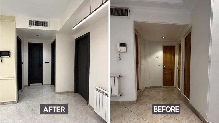 قبل و بعد از باسازی خانه مسکونی