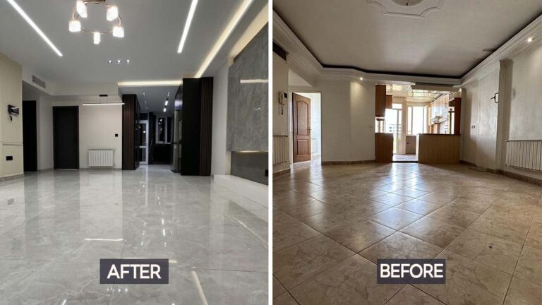 قبل و بعد از باسازی خانه مسکونی