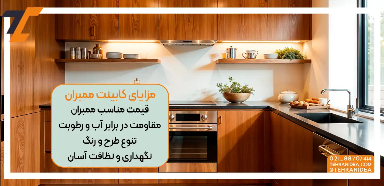 کابینت ممبران قهوه ای با باکس اینفوگرافیک