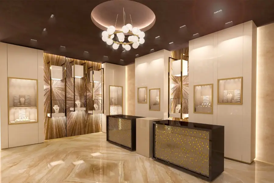 نورپردازی حرفهای در طلافروشی