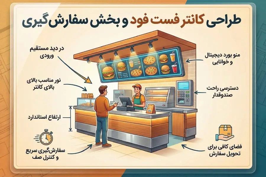 طراحی کانتر فست فود