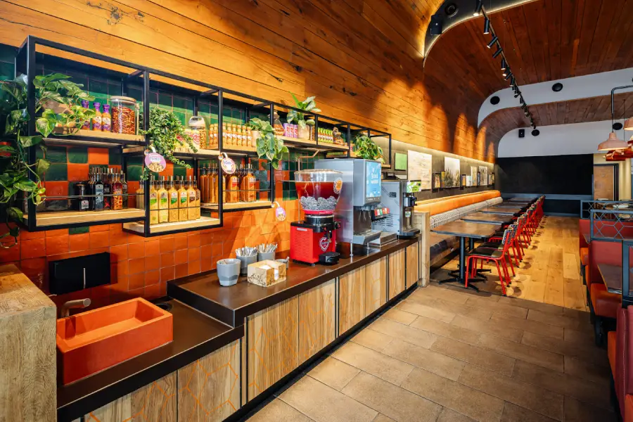 طراحی فست فود با سبک روستیک و چوبی (Rustic)