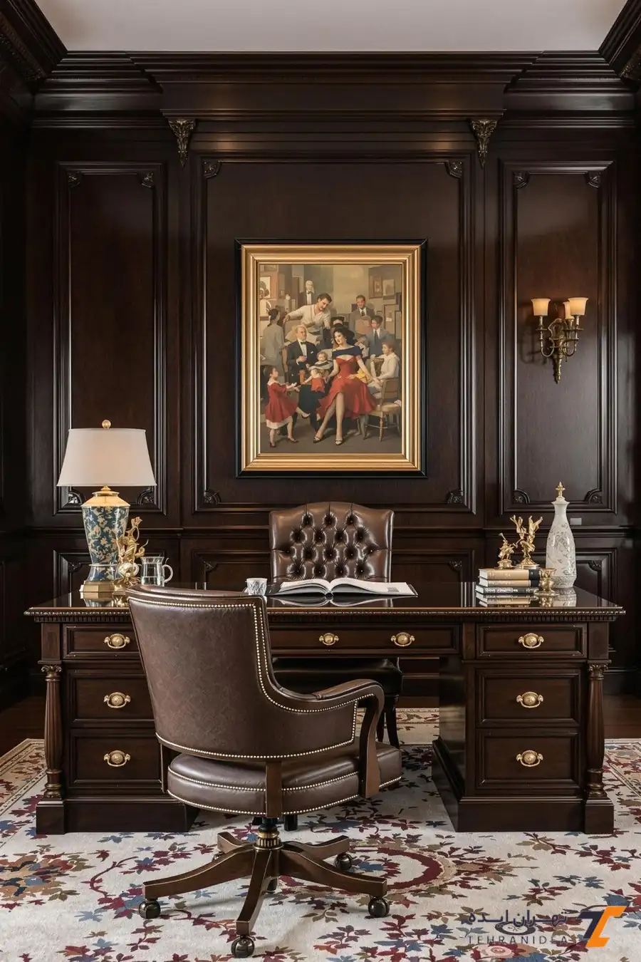 دفتر وکالت کلاسیک با میز مدیریت سلطنتی