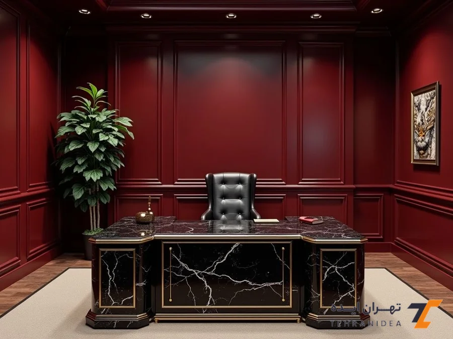 دفتر وکالت لاکچری با متریال سنگ طبیعی