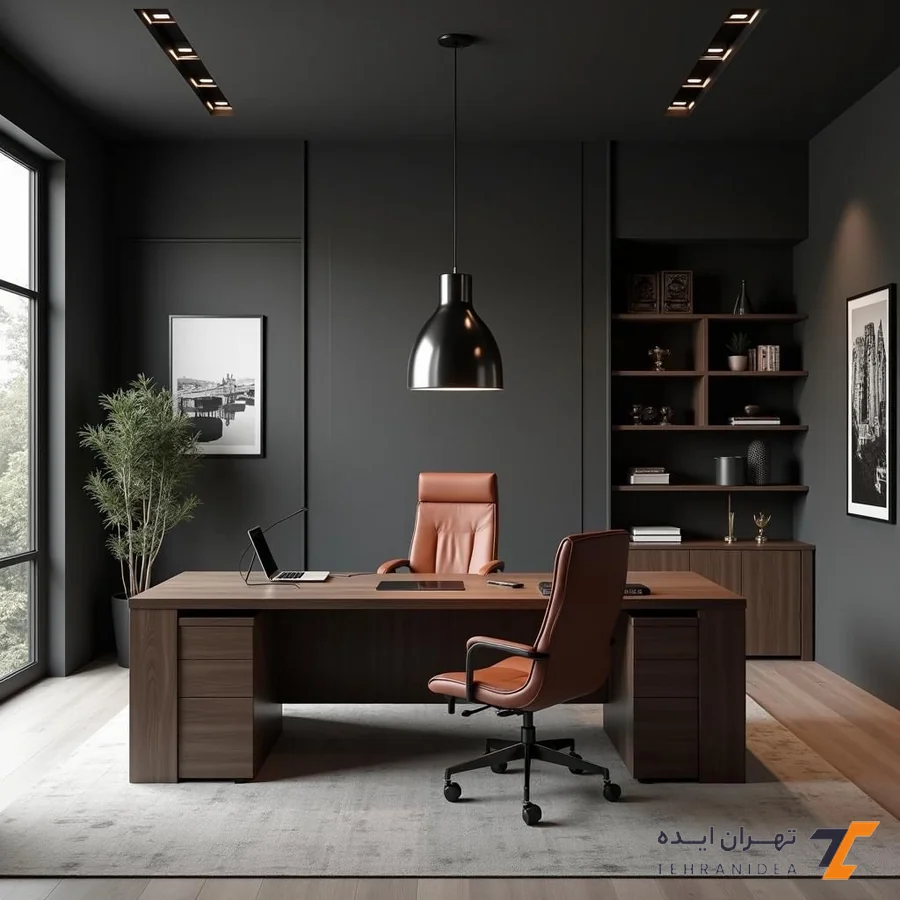 طراحی دفتر وکالت کوچک مدرن با اجرای کامل و یکپارچه